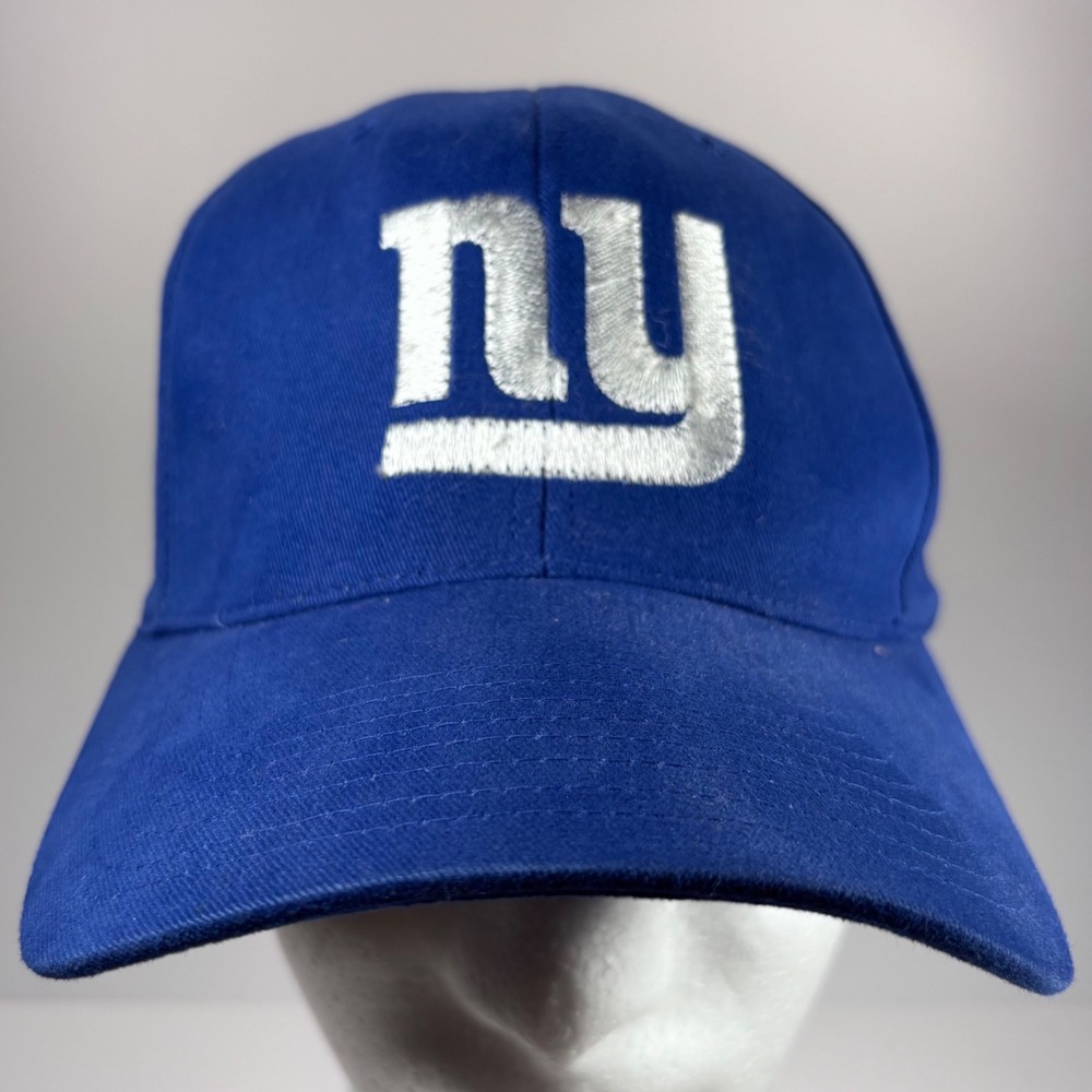 Vintage‎ NY Giants Light-Up Hat Blue Logo7 NFL Adjustable Strapback Cap 90's